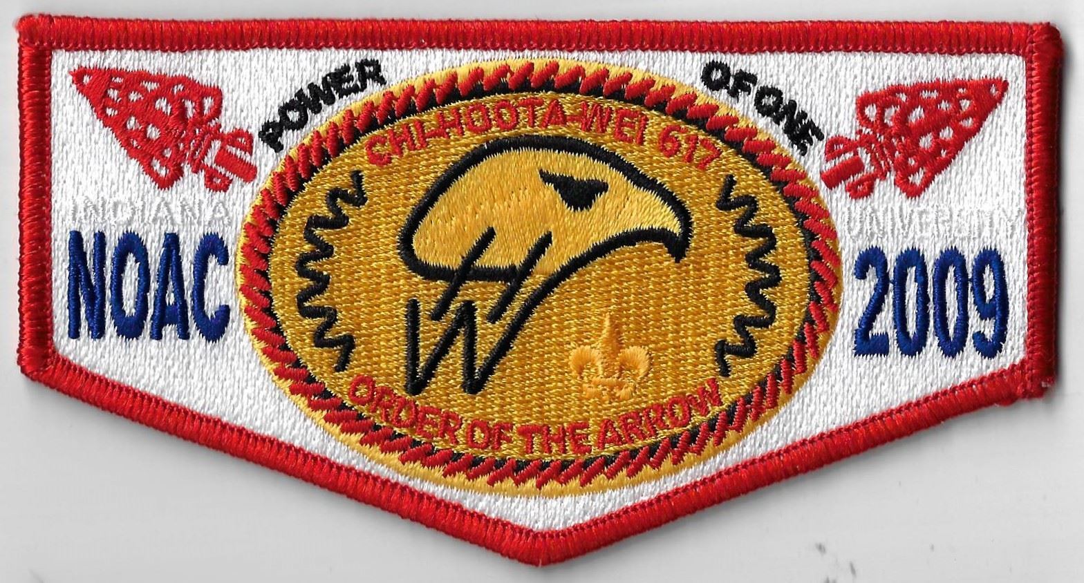 OA Chi-Hoota-Wei Lodge 617 2009 NOAC Flap RED Bdr. Buckskin, WV [MX-9290]