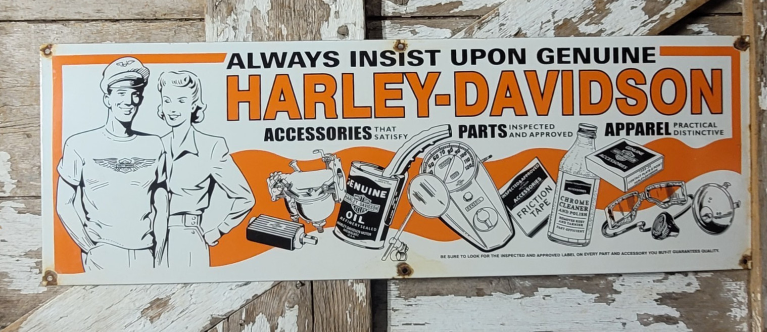 VINTAGE HARLEY DAVIDSON PORCELAIN SIGN RARE OLD 30\