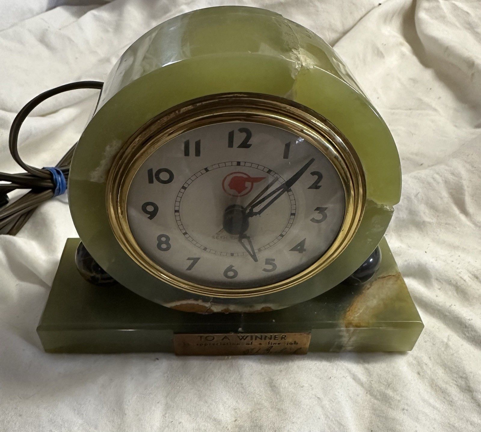 Vintage Seth Thomas Pontiac Auto Executive Clock Indian Logo Vintage Seth Thomas Pontiac Auto Executive Clock Indian Logo