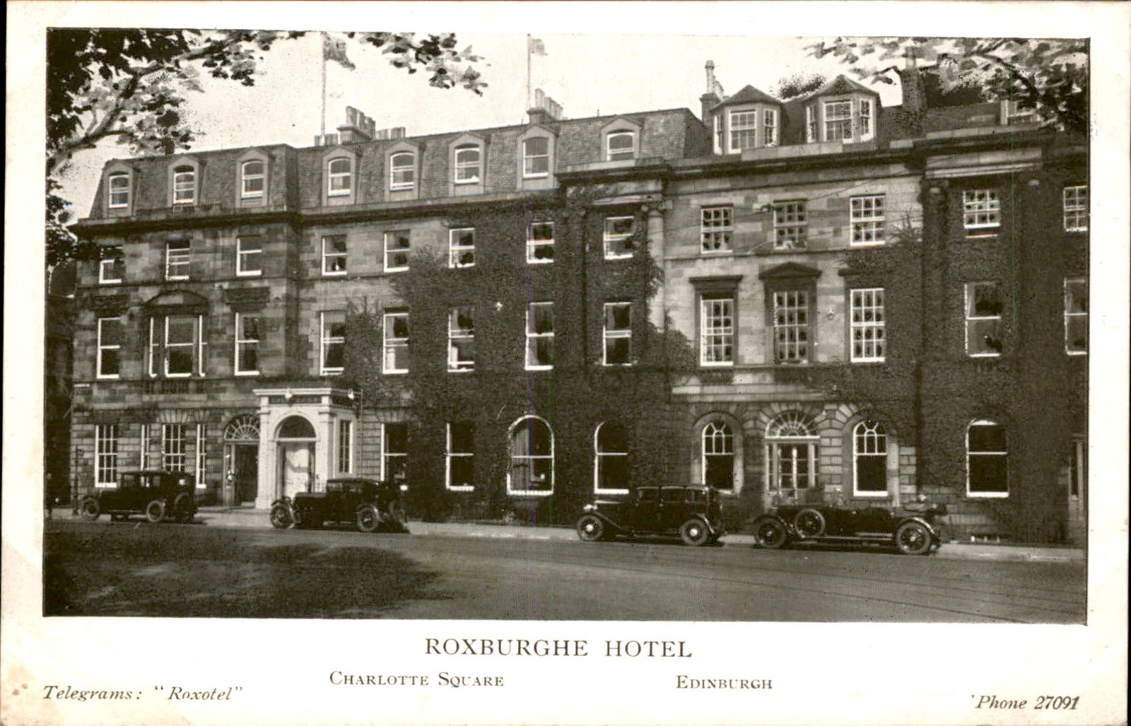 Edinburgh Hotel Roxburghe Hotel c1920s-30s Vintage Postcard Edinburgh Hotel Roxburghe Hotel c1920s-30s Vintage Postcard