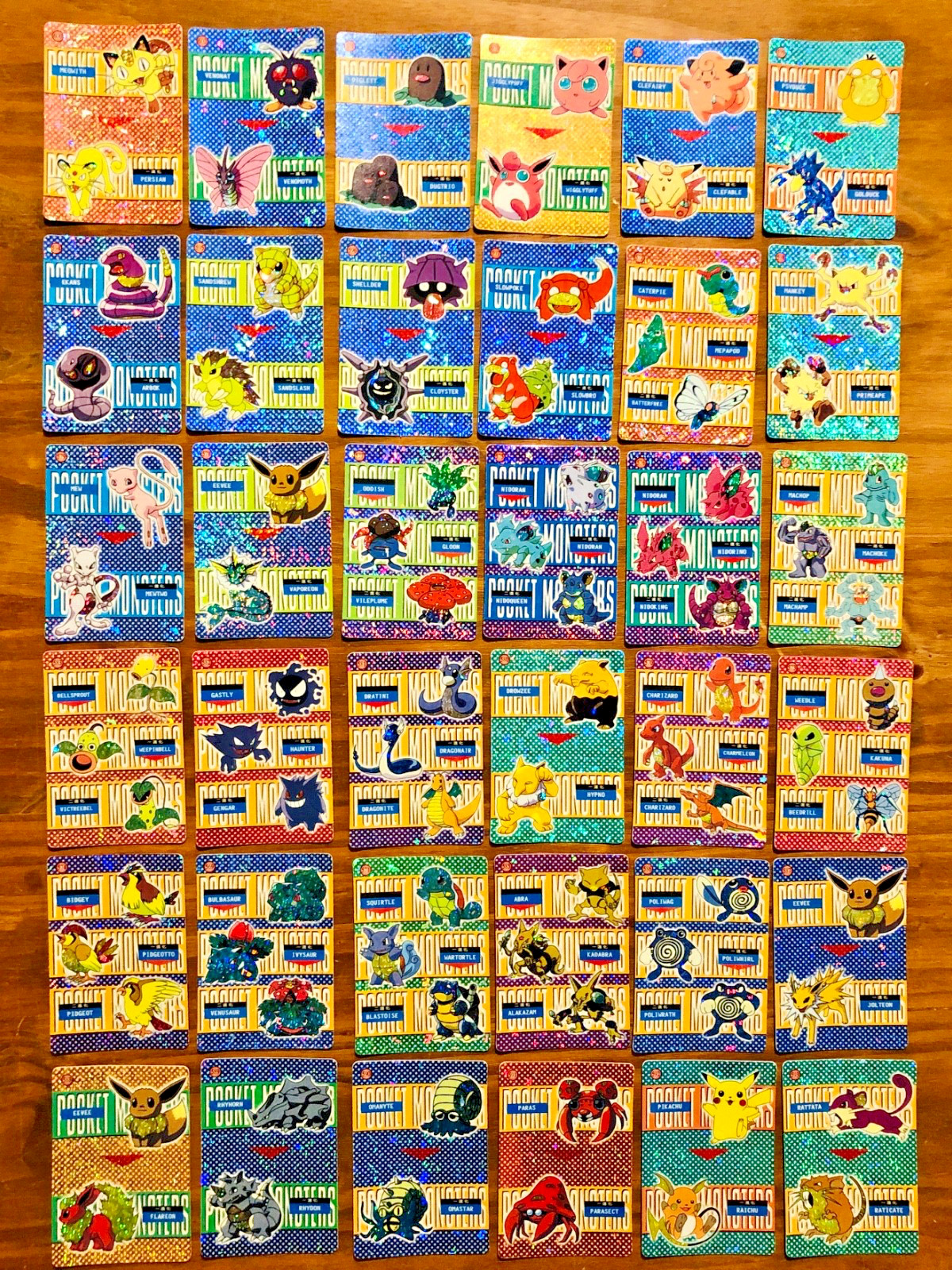 1999 Pokemon Vintage Evolutions Set Pocket Monsters Vending Prism 36pcs