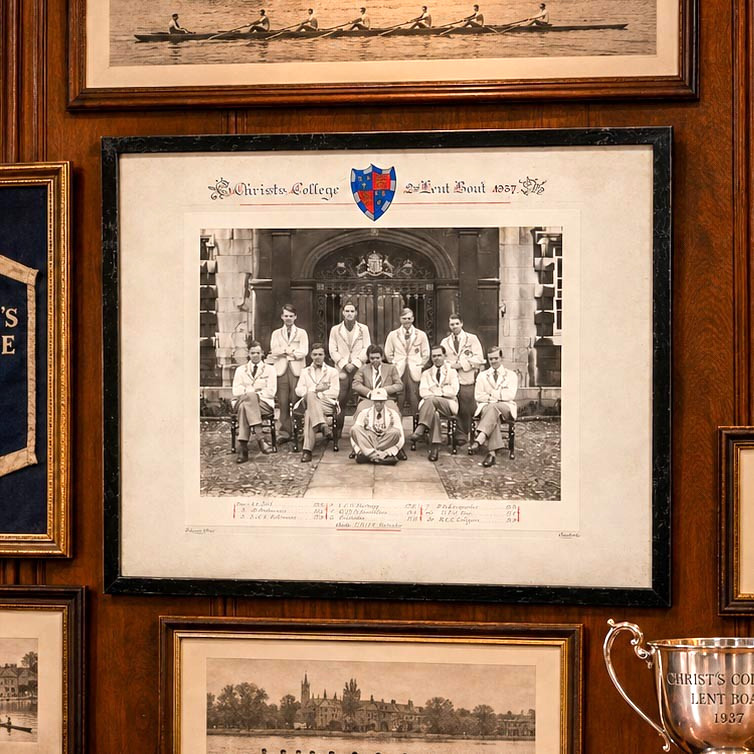 Framed Antique Christ’s College Cambridge Rowing Crew Photograph English Sports Framed Antique Christ’s College Cambridge Rowing Crew Photograph English Sports