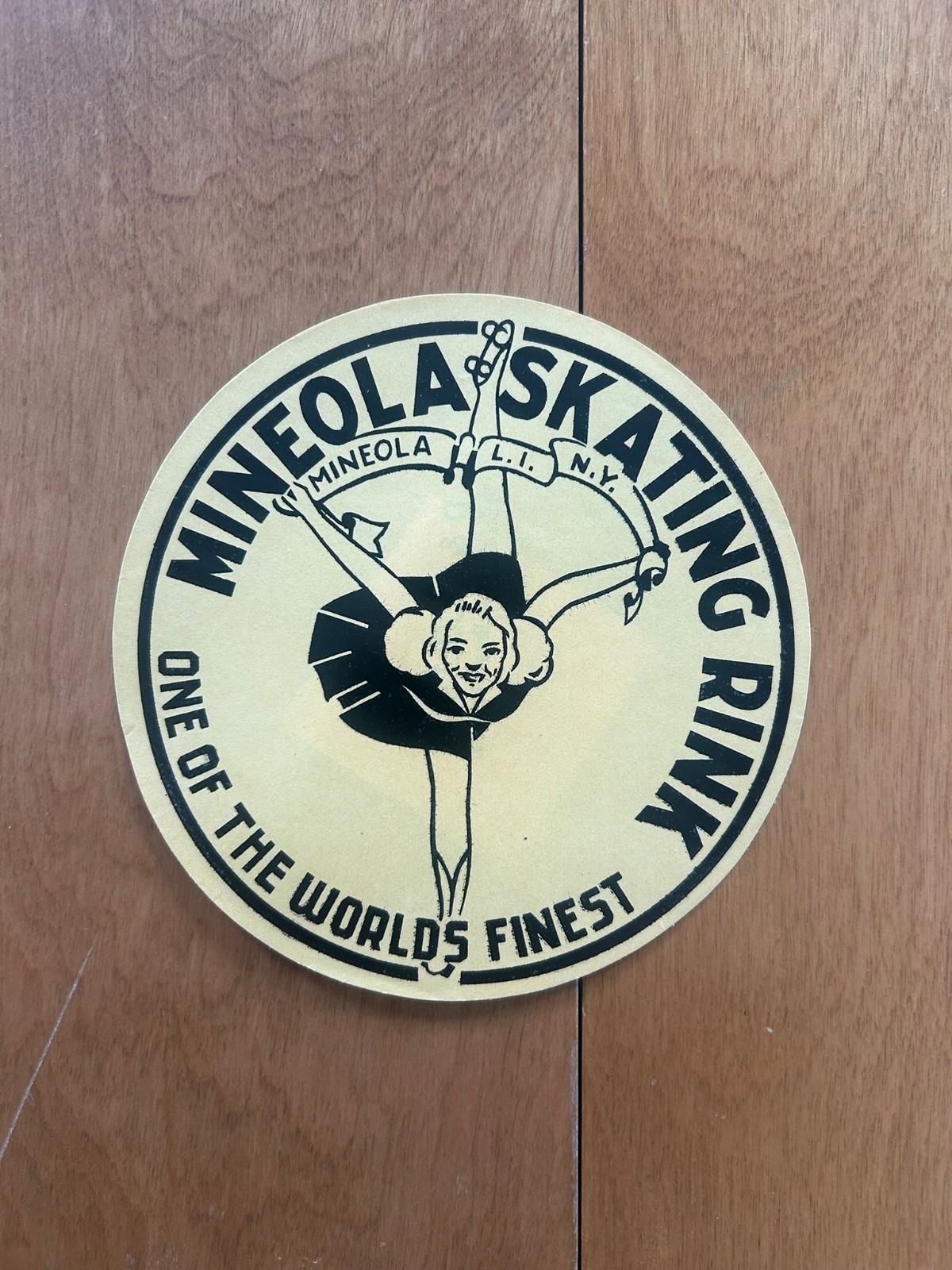 Vintage Mineola Skating Rink Sticker - Mineola NY - One of the Worlds Finest