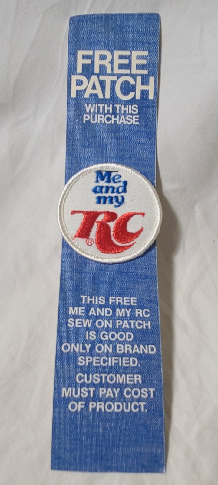 NEW RARE VINTAGE ME AND MY RC COLA SEW ON PATCH THAT CAME FREE WITH PURCHASE NEW RARE VINTAGE ME AND MY RC COLA SEW ON PATCH THAT CAME FREE WITH PURCHASE