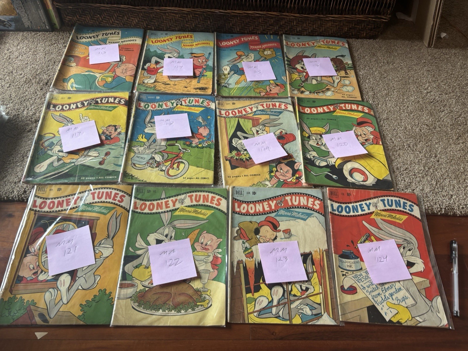 Dell Looney Tunes Merrie Melodies (Lot of 12) 113-124 Bugs Bunny Golden Age