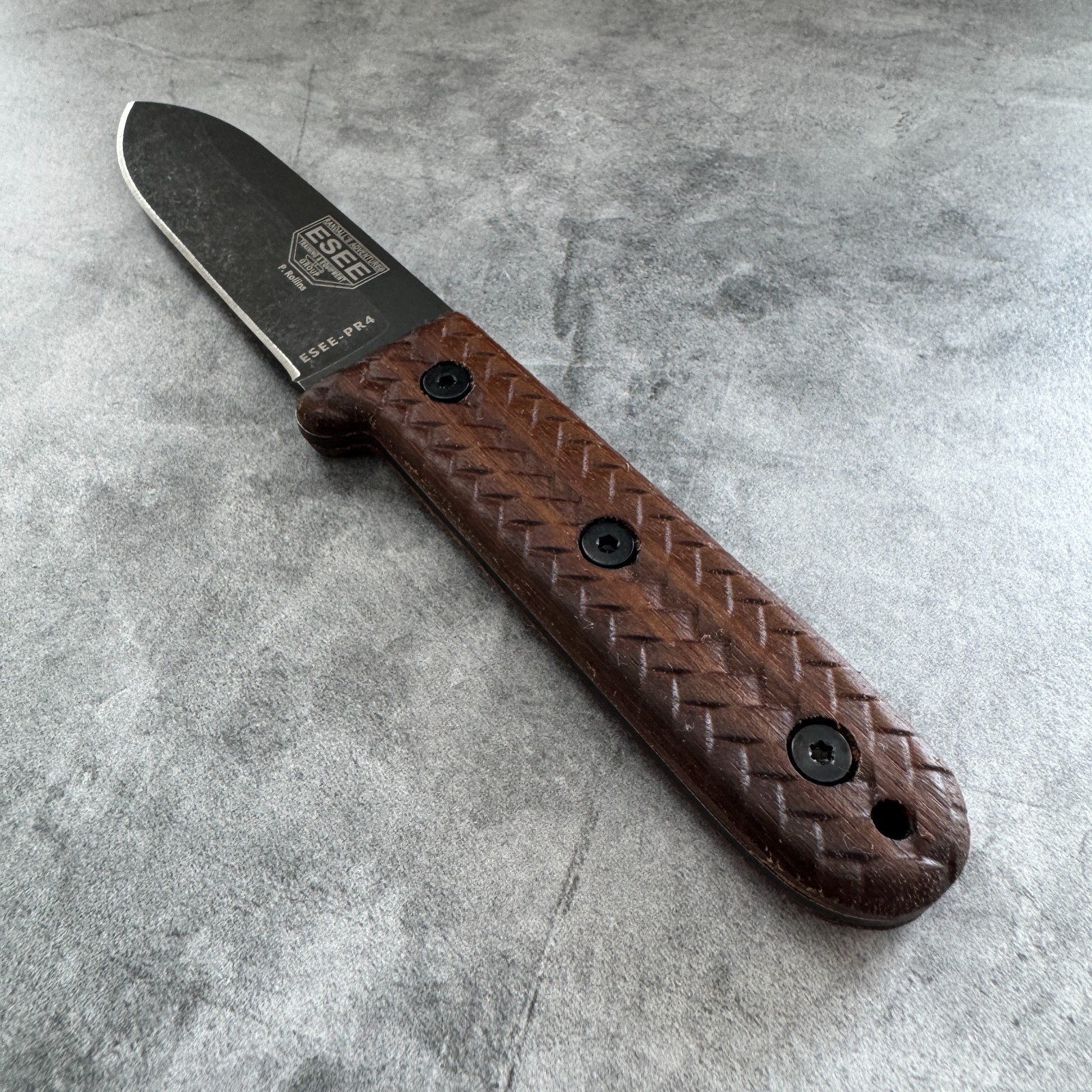 Nobleweave walnut handles scales compatible with ESEE PR4 knife