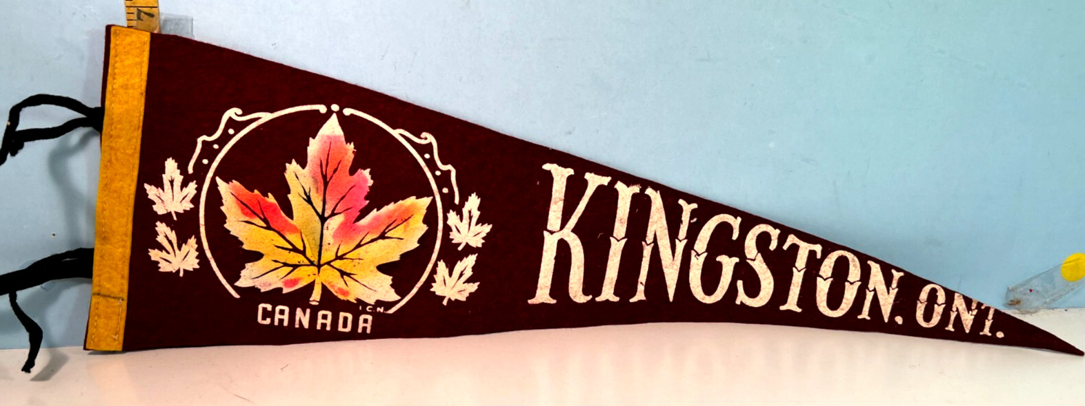 Vintage Kingston Ontario Canada Pennant Maple Leaf Logo 20 Vintage Kingston Ontario Canada Pennant Maple Leaf Logo 20