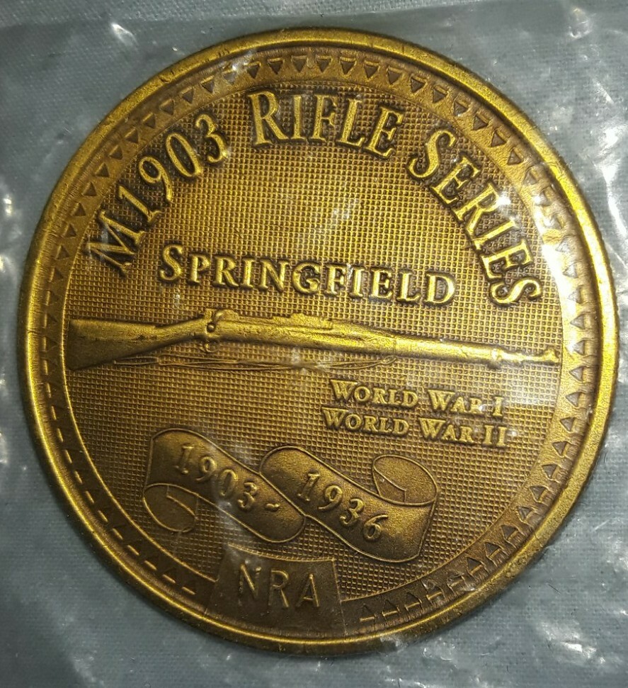 Vintage M1903 Springfield Rifle Series Challenge Coin WWI / WW2 NRA-Collectible 