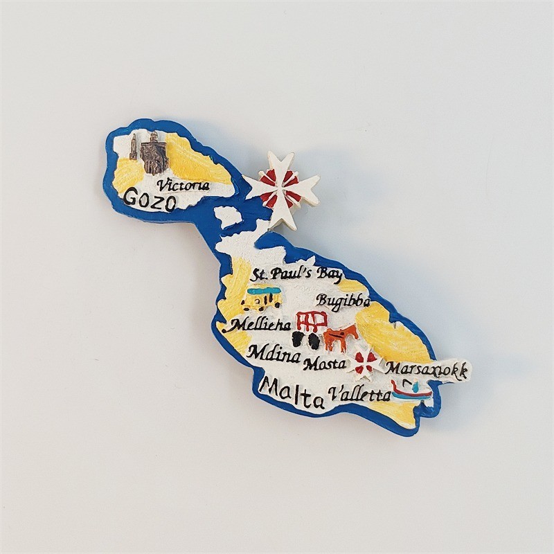 Mediterranean Malta map Collectible Tourist Souvenir 3D Resin Fridge Magnet Gift Mediterranean Malta map Collectible Tourist Souvenir 3D Resin Fridge Magnet Gift