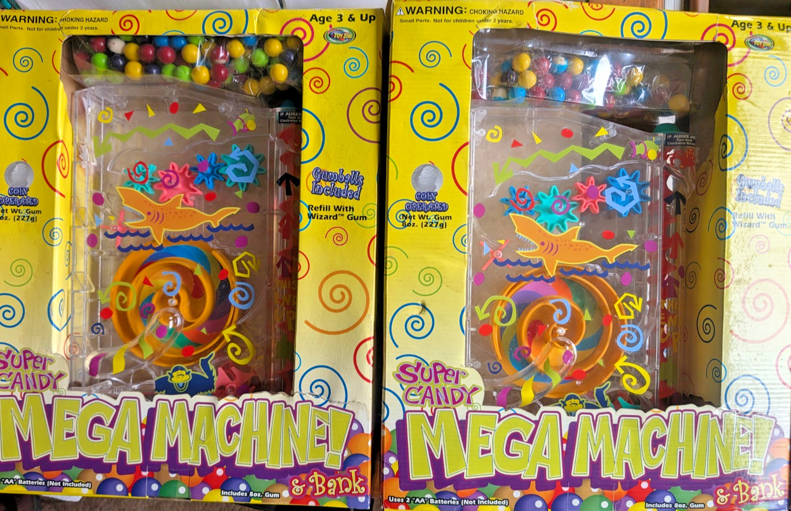 2x VTG TOY ZONE WIZARD SUPER CANDY MEGA MACHINE BANK RUBE GOLDBERG AUGER/GEARS