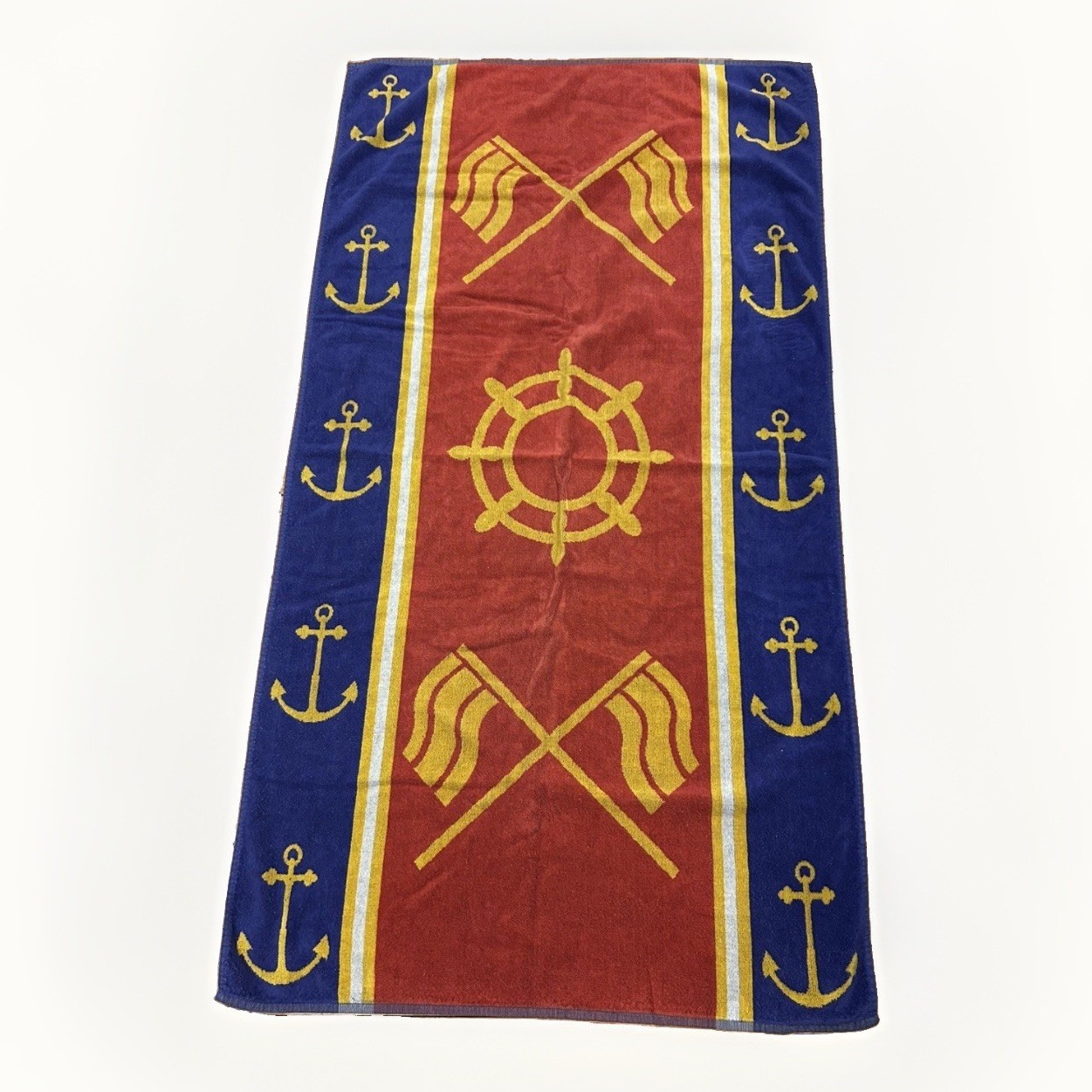 Vintage Cecil Saydah Sunbright Beach Towel 90’s Egyptian Cotton Nautical Anchors Vintage Cecil Saydah Sunbright Beach Towel 90’s Egyptian Cotton Nautical Anchors