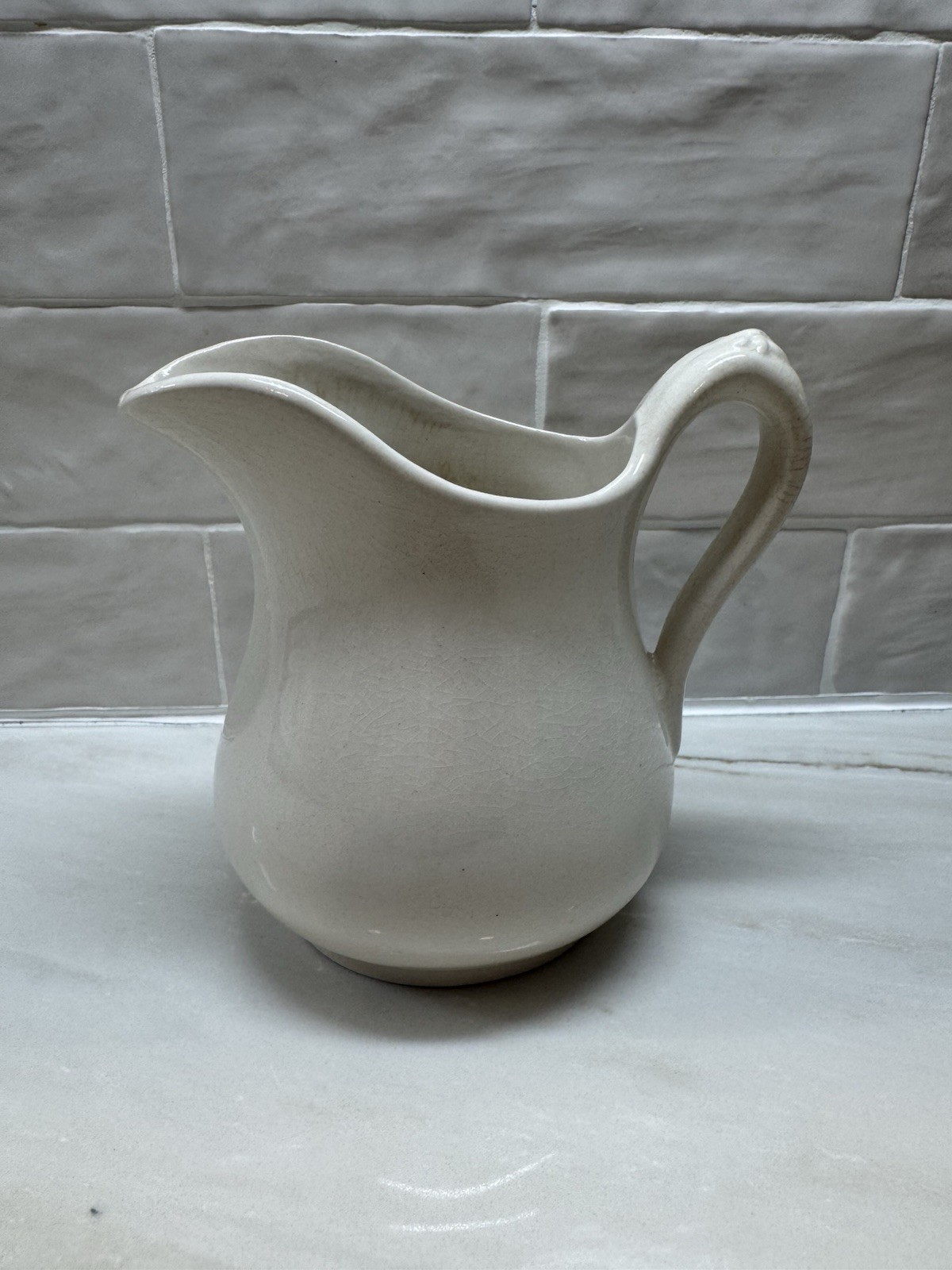 Vintage Ironstone Pitcher - Stained and Crazing Vintage Ironstone Pitcher - Stained and Crazing
