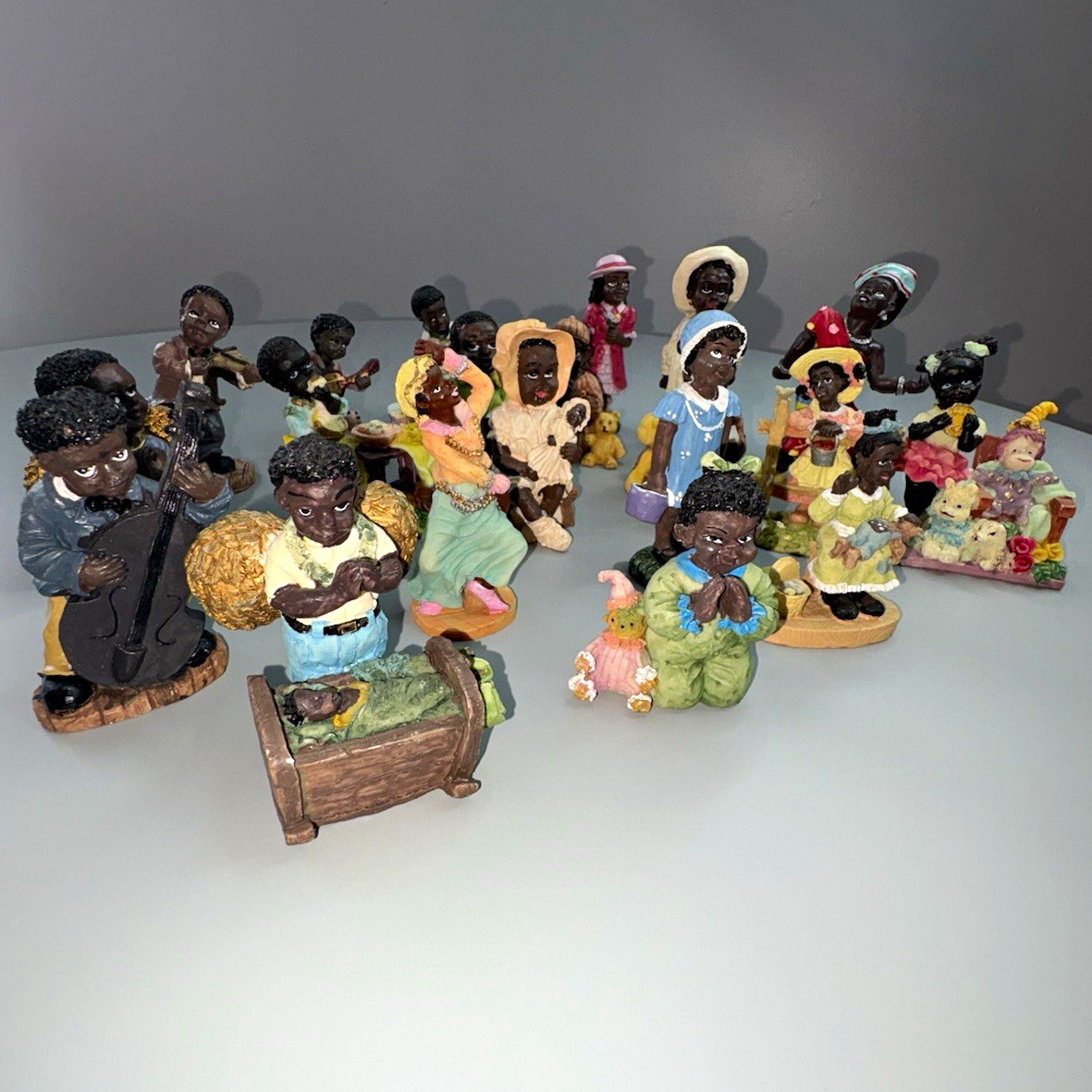 Lot of 20 Vintage African American Resin Figurines - Black Americana Folk Art St Lot of 20 Vintage African American Resin Figurines - Black Americana Folk Art St