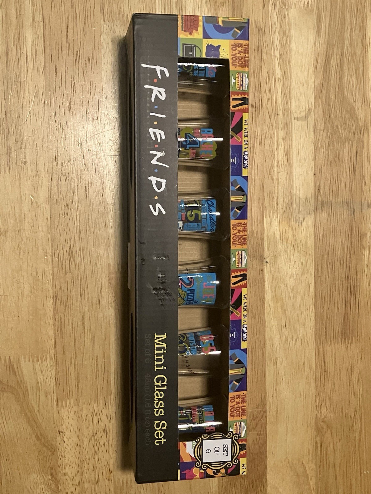 Friends TV Show Mini Glass Set 6 Pack 1.6 oz Shot Glasses Collectible New Friends TV Show Mini Glass Set 6 Pack 1.6 oz Shot Glasses Collectible New