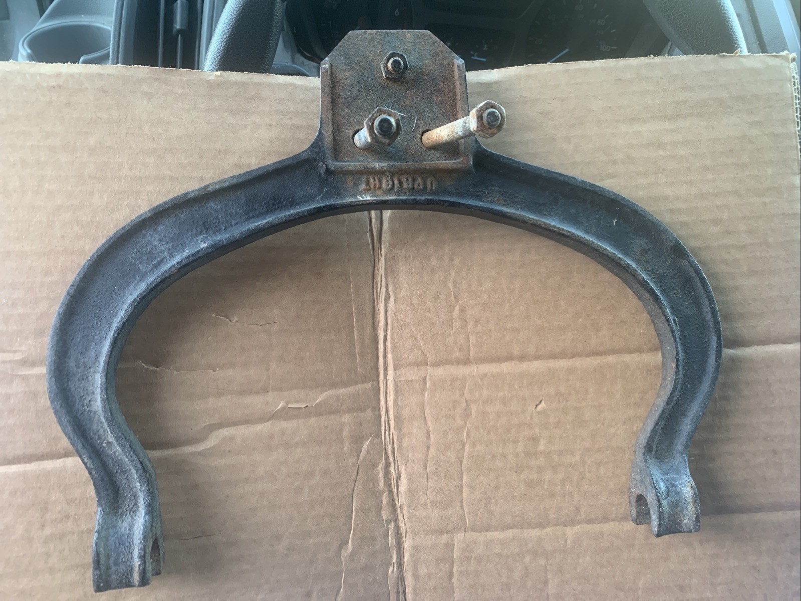 Antique C.S. Bell Co. No. 62 Cast Iron Steel Alloy Bell Upright Cradle Part\