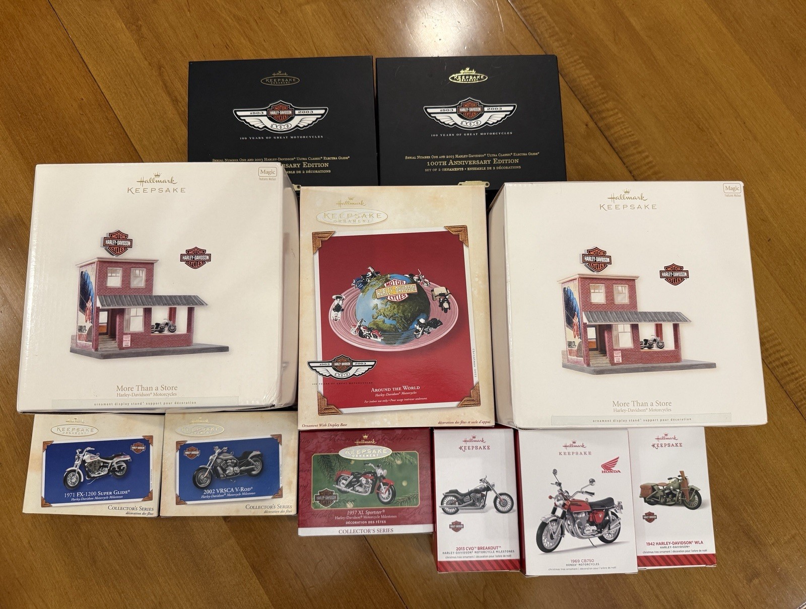 Hallmark Keepsake Harley-Davidson Ornament Collection Lot 13 Pieces 100 Anniv