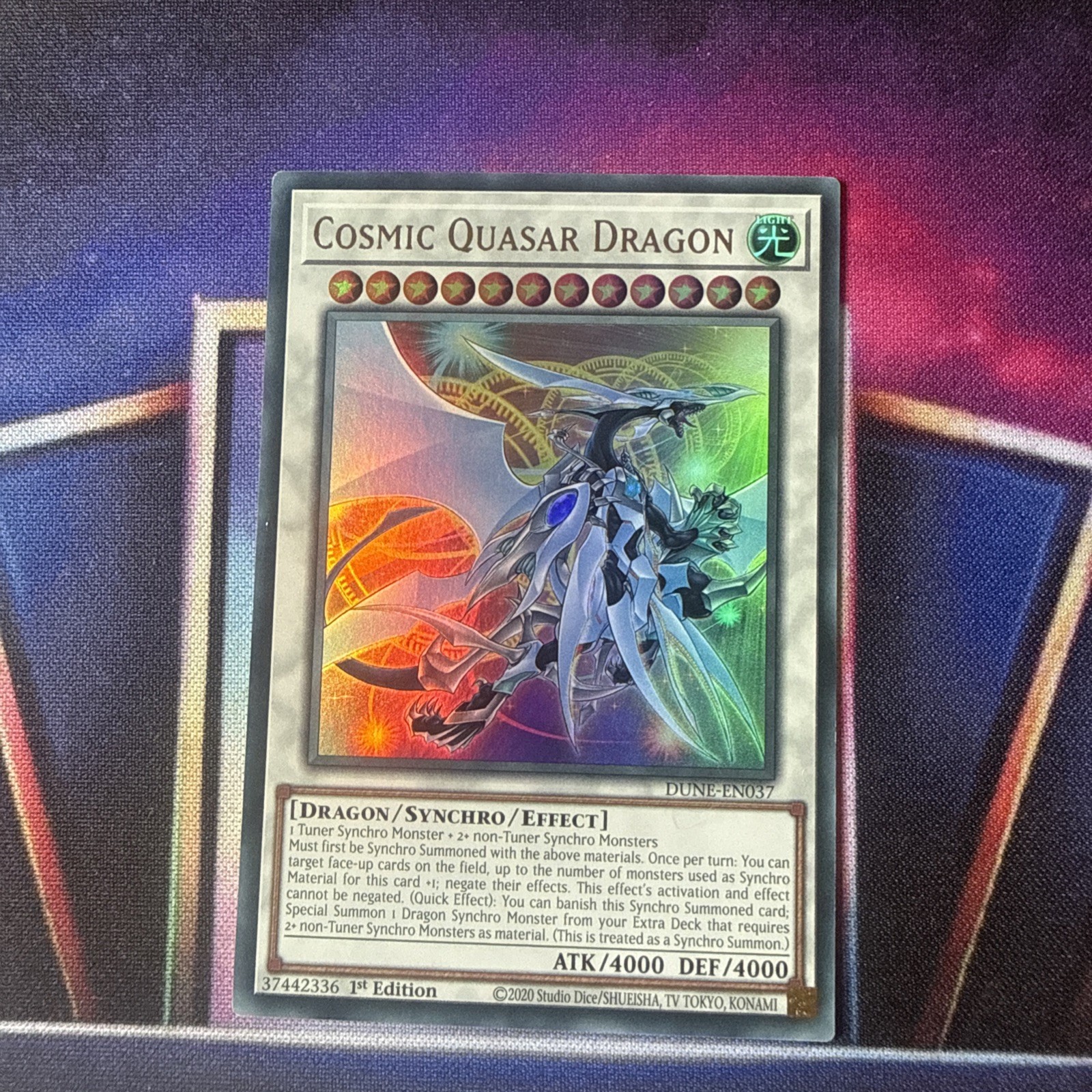 Yu-Gi-Oh TCG Cosmic Quasar Dragon DUNE-EN037 Duelist Nexus 1st Foil UR