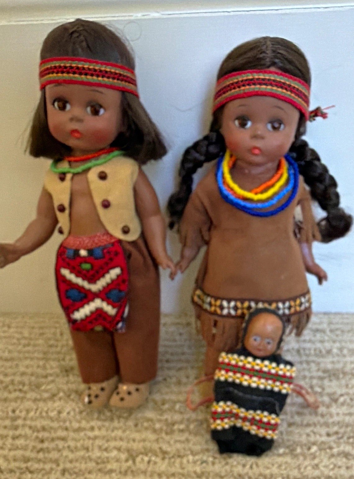 Madame Alexander Hiawatha and Indian Girl with baby in cradleboard Madame Alexander Hiawatha and Indian Girl with baby in cradleboard