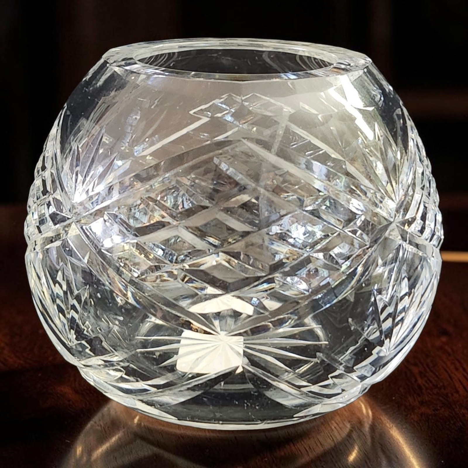 Vtg GODINGER 24% Lead Crystal Rose Bowl Vase Fan & Waffle Design 4 Vtg GODINGER 24% Lead Crystal Rose Bowl Vase Fan & Waffle Design 4
