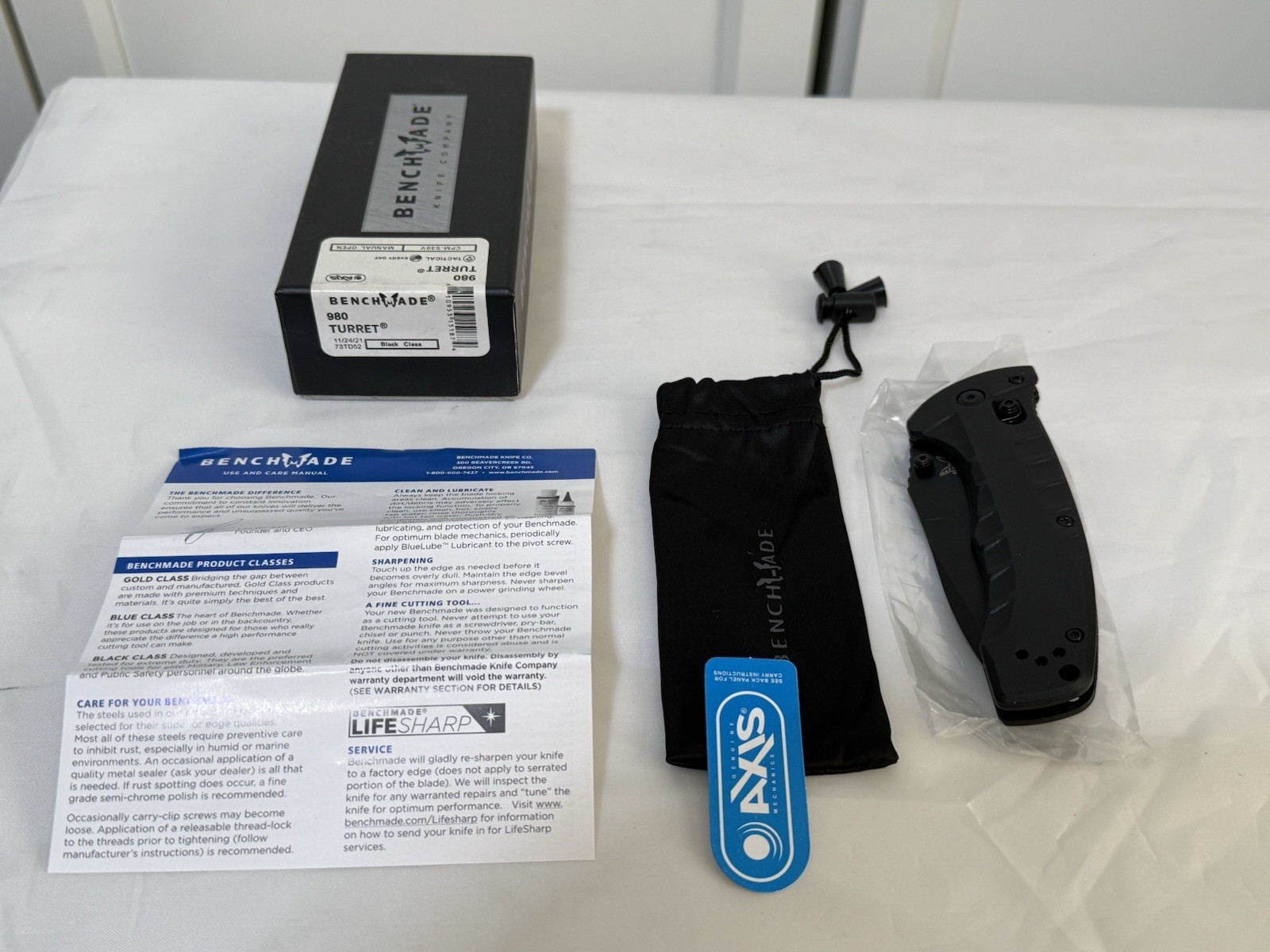 Benchmade Knives: 980 Turret Black Class CPM-S30V Tactical New In Box