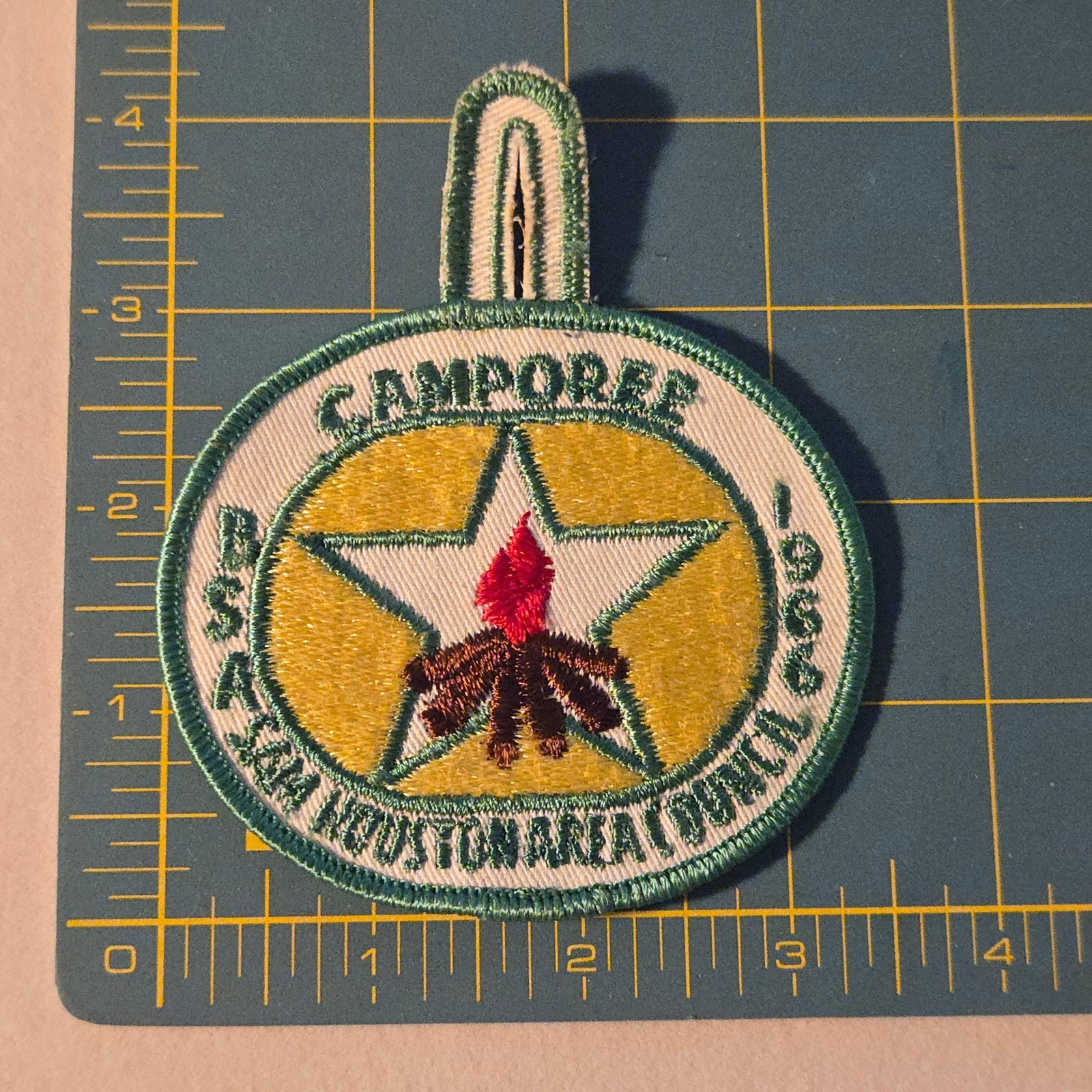 VTG 1966 BSA Camporee Houston Patch Area Boy Scouts Of America EUC Green Texas