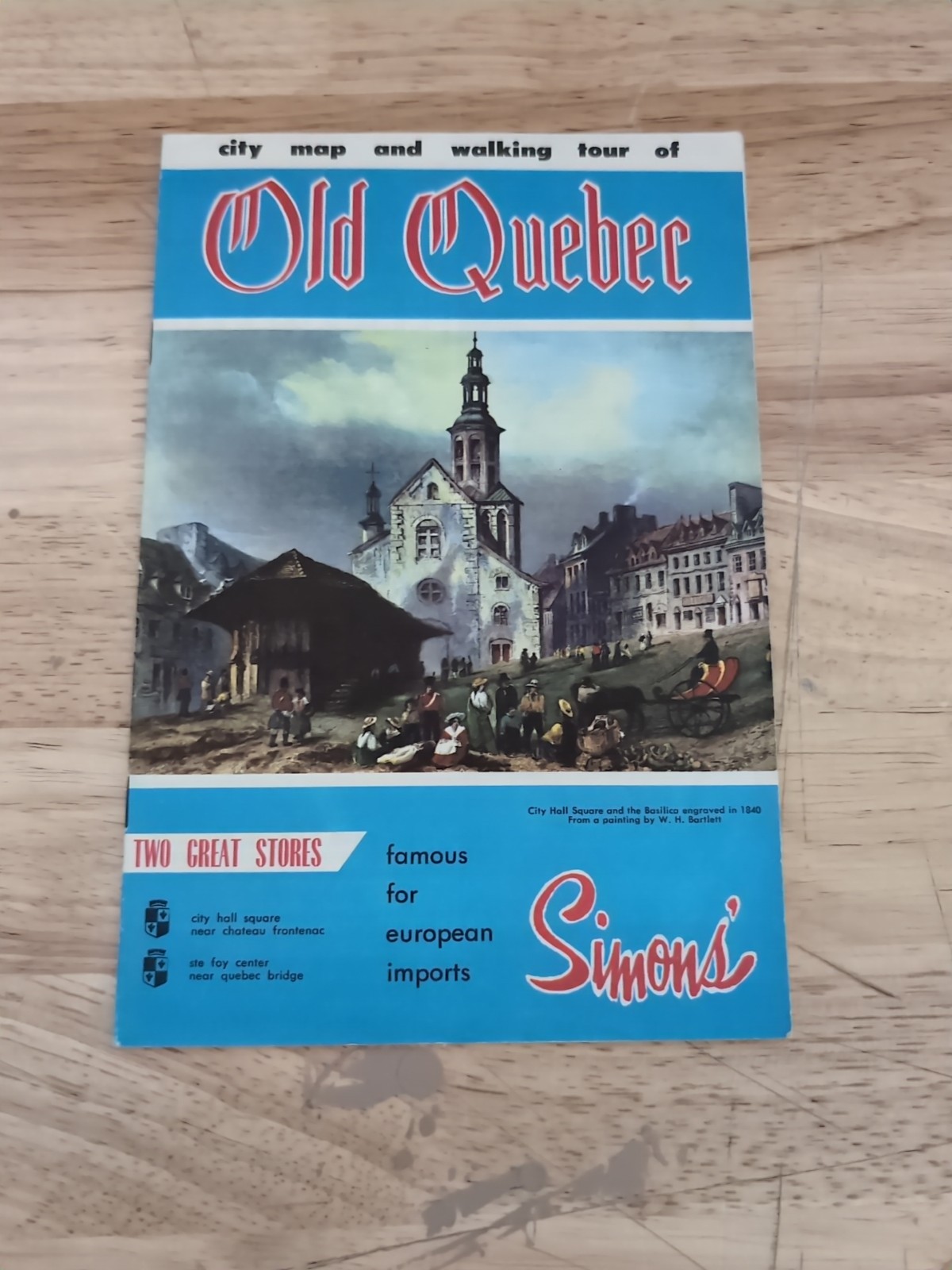 Vtg Old Quebec City Map Walking Tour Simons Store Booklet Travel Guide Canada