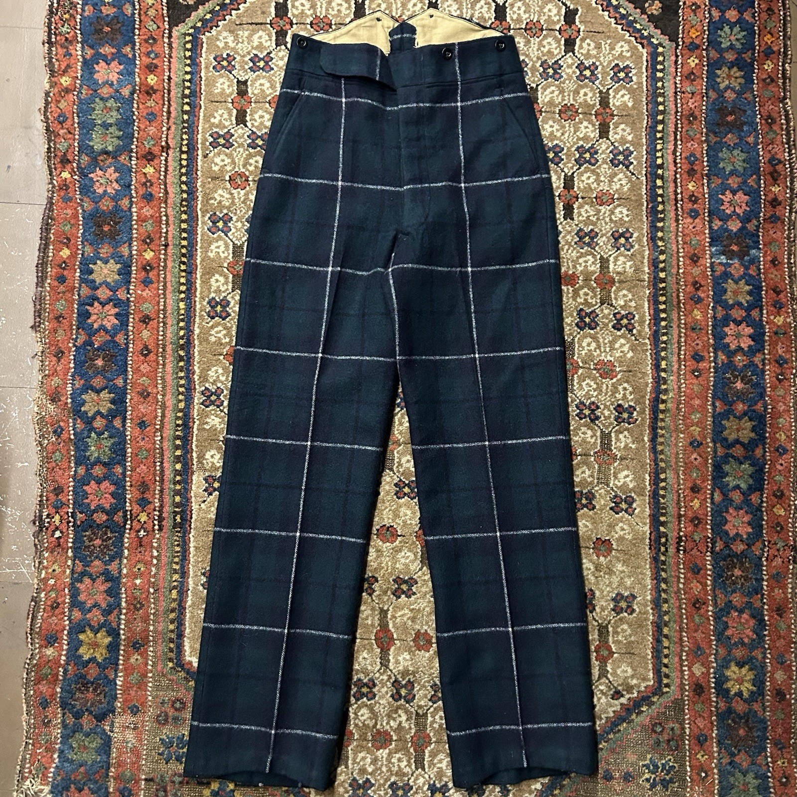 Vintage 1947 British Army Scottish Tartan Trews Sz 30