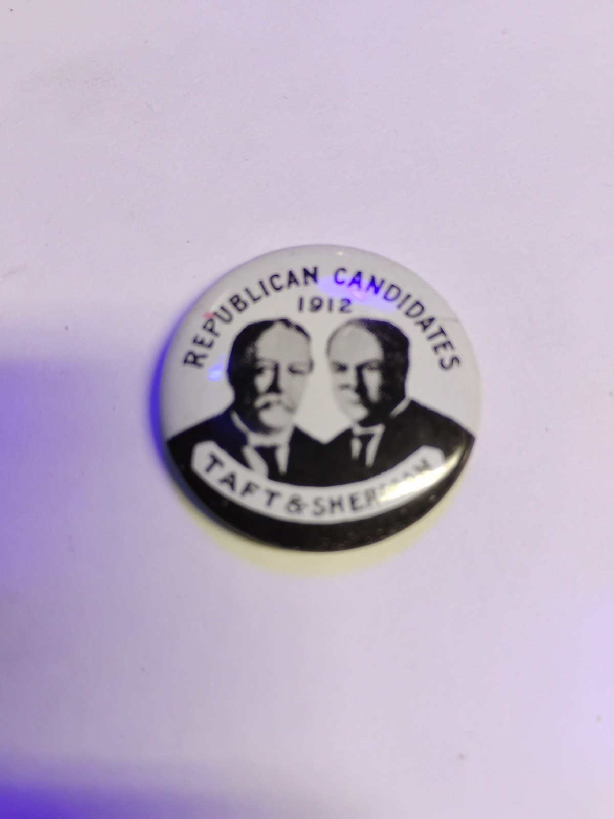 Reproduction Political Button 1912 Republican Candidates 1.25 Inches Reproduction Political Button 1912 Republican Candidates 1.25 Inches