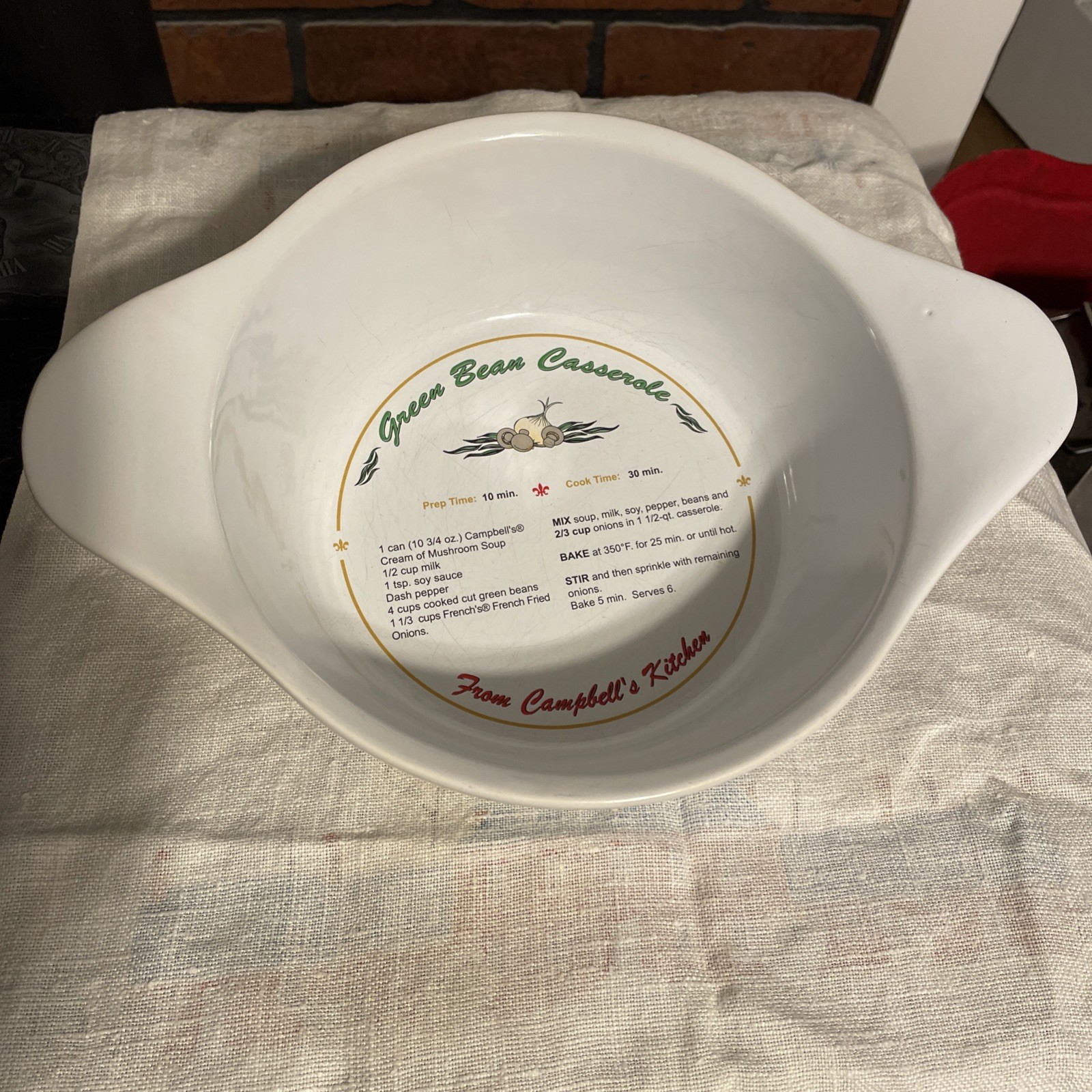 🫛Vintage 2004 Campbell's Green Bean Casserole Recipe Baking Dish 🫛Vintage 2004 Campbell's Green Bean Casserole Recipe Baking Dish