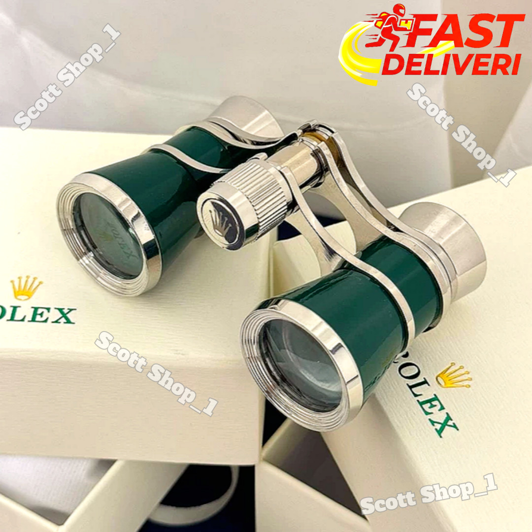 ROLEX Green Opera Glasses Binoculars Box & Pouch VIP Gift Display RARE