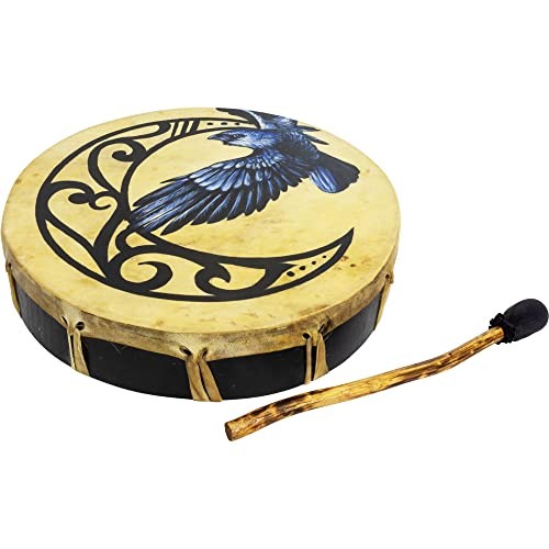 Kheops International Ceremonial Frame Drum Moon & Raven 12\ Kheops International Ceremonial Frame Drum Moon & Raven 12\
