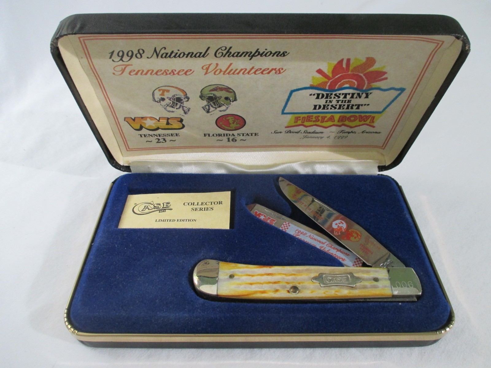Case XX Collector Knife Series 1998 National Champion TN Volunteers Fiesta Bowl