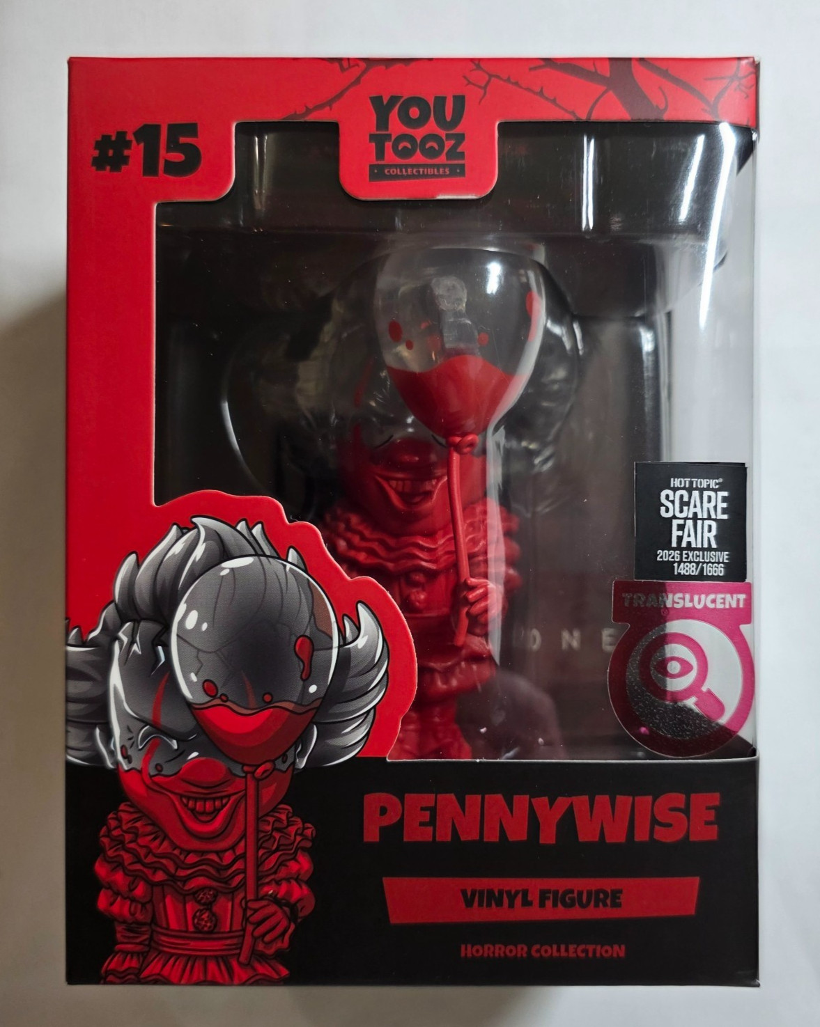 Youtooz: IT Pennywise Translucent Hot Topic Exclusive 1488/1666 Scare Fair 2026 Youtooz: IT Pennywise Translucent Hot Topic Exclusive 1488/1666 Scare Fair 2026