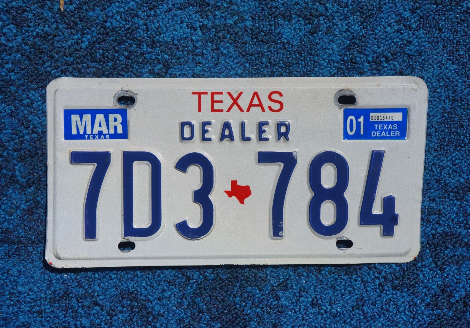 2001 Texas DEALER License Plate 2001 Texas DEALER License Plate