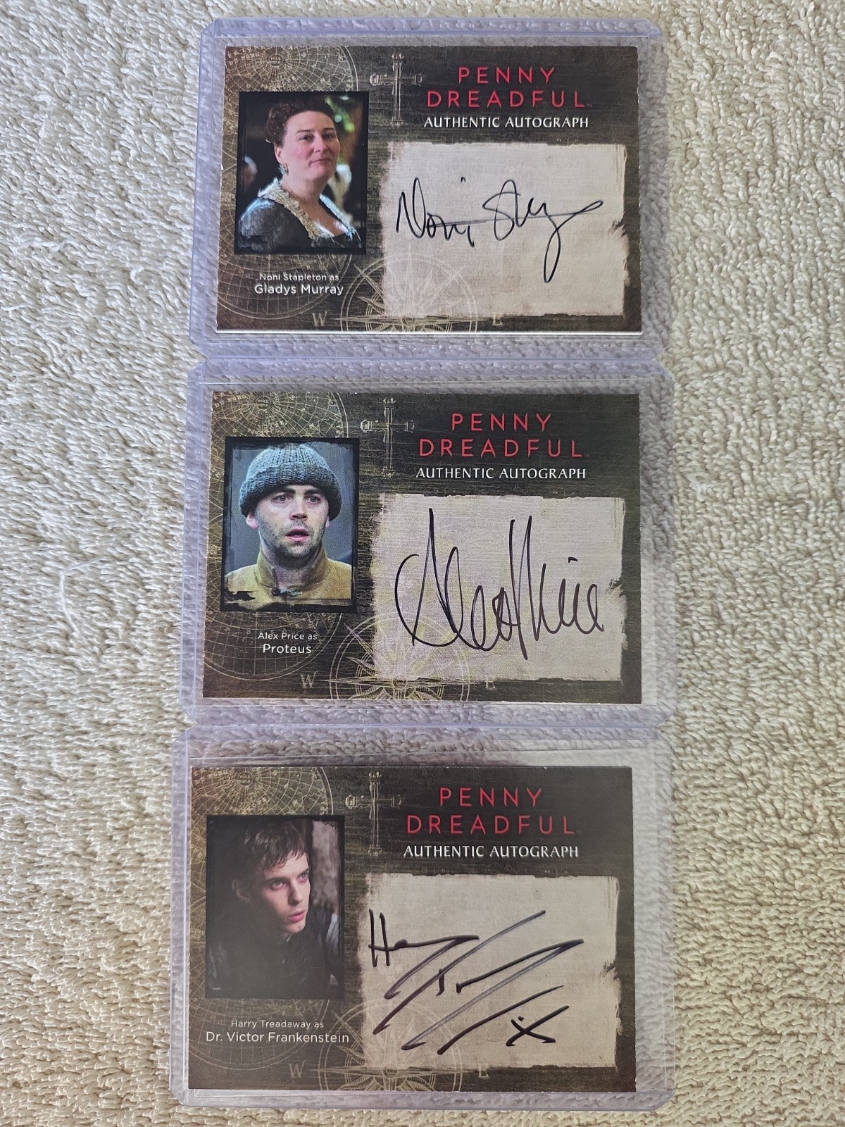 2015 Cryptozoic Penny Dreadful Season 1  | 3 Autograph Cards Lot Noni Alex Harry