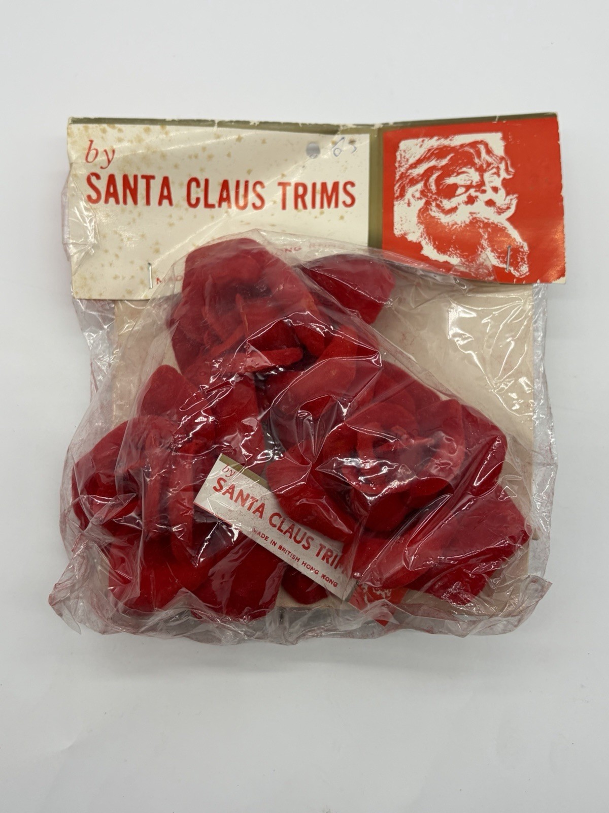 Vintage Santa’s Clause Trims - Roses For Christmas Tree - British Hong Kong Vintage Santa’s Clause Trims - Roses For Christmas Tree - British Hong Kong