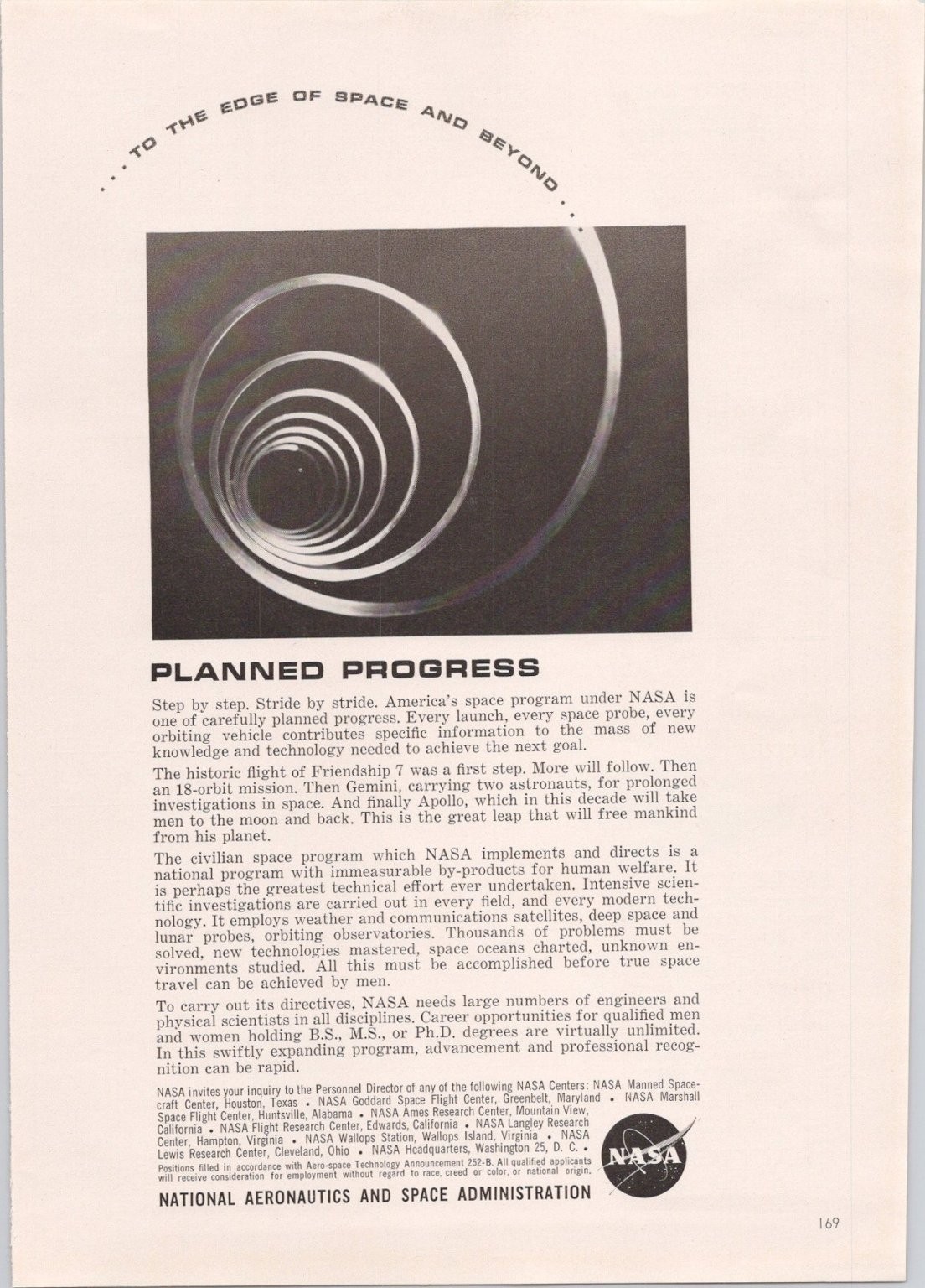 NASA 1962 Vintage Print Ad Planned Progress Gemini Apollo Space Program