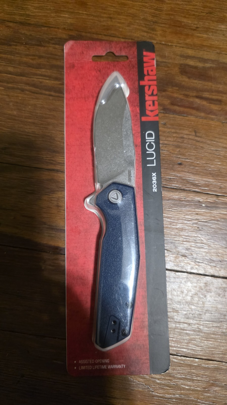 KERSHAW - LUCID Spring Assist Frame-Lock Speedsafe flipper knife Blue NIB KERSHAW - LUCID Spring Assist Frame-Lock Speedsafe flipper knife Blue NIB