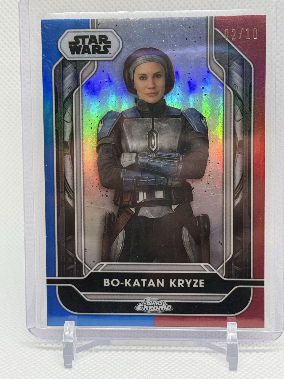 2024 Topps Chrome Star Wars Costco Bo-Katan Kryze Red/Blue Refractor 02/10 2024 Topps Chrome Star Wars Costco Bo-Katan Kryze Red/Blue Refractor 02/10