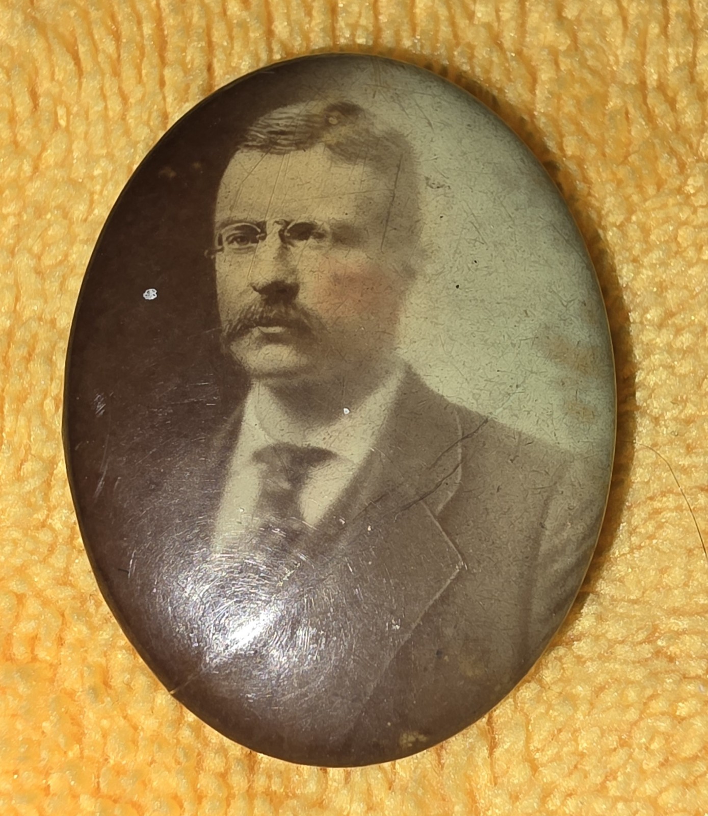 1904 Theodore Teddy Roosevelt Oval Campaign Button Pinback Whitehead Hoag 1 1/8