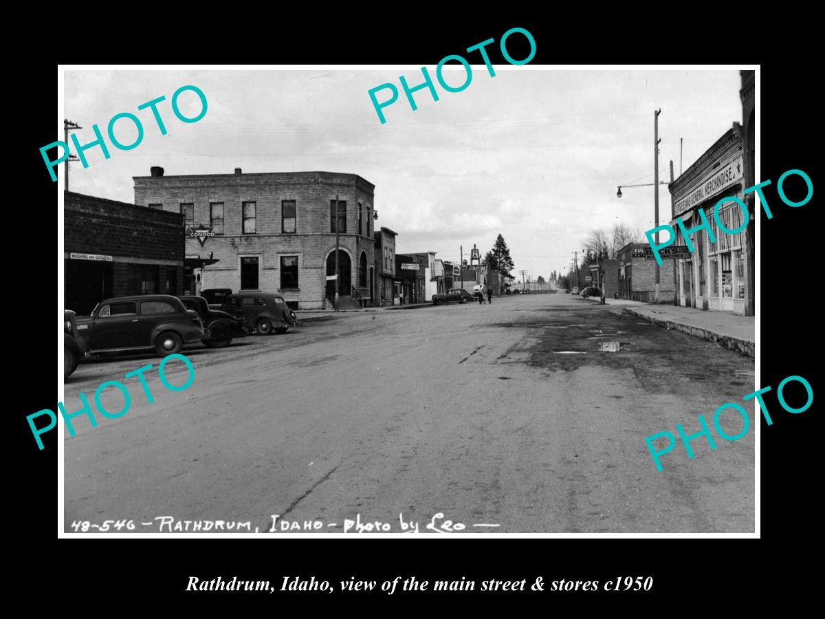 Rathdrum Idaho The Main Street & Stores c1950 Old Large Historic Photo Rathdrum Idaho The Main Street & Stores c1950 Old Large Historic Photo