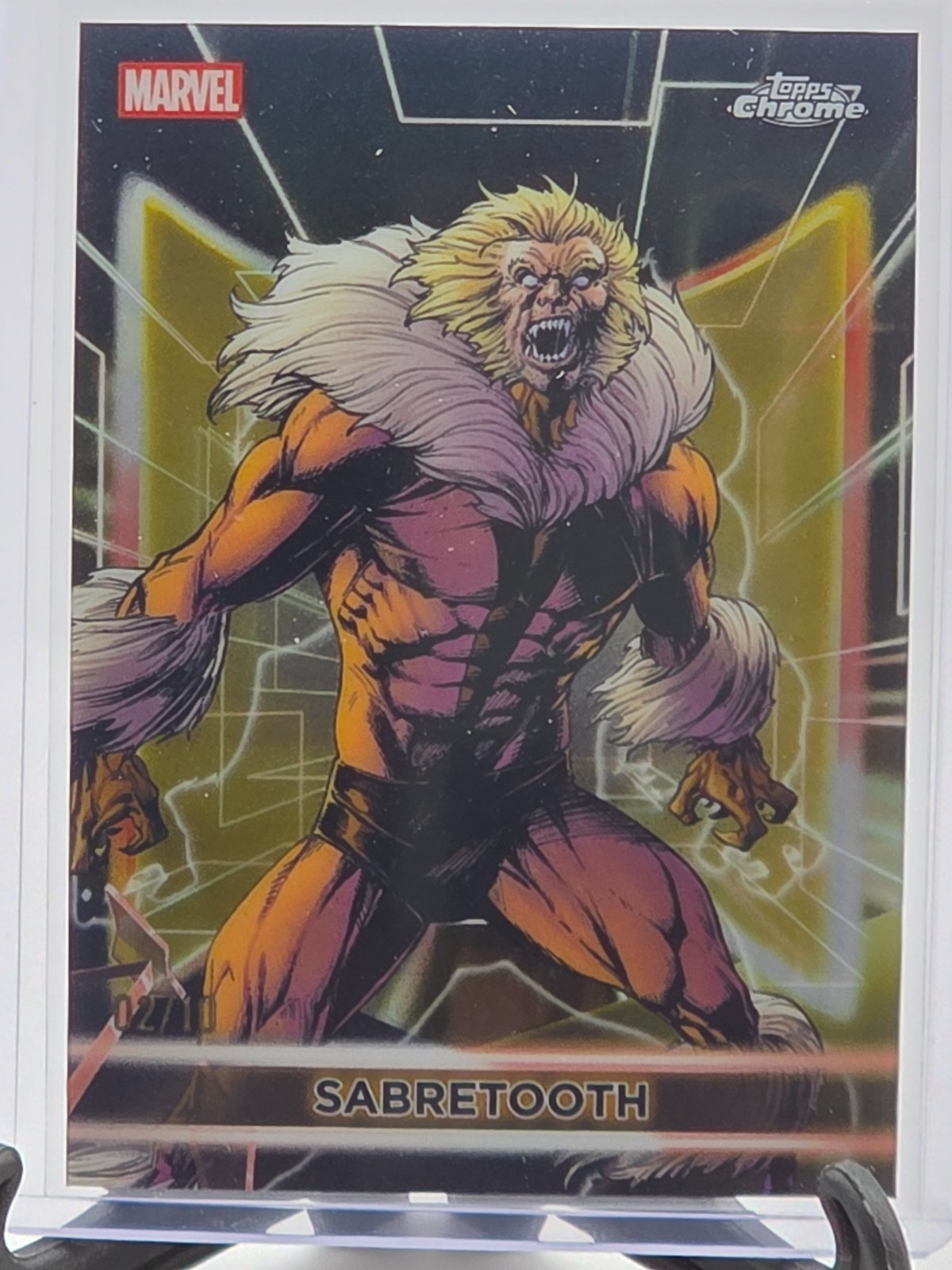 2026 Topps Marvel Neon Sabretooth #93 Topps Chrome Black 02/10 SSP X-Men 🔥🔥👀