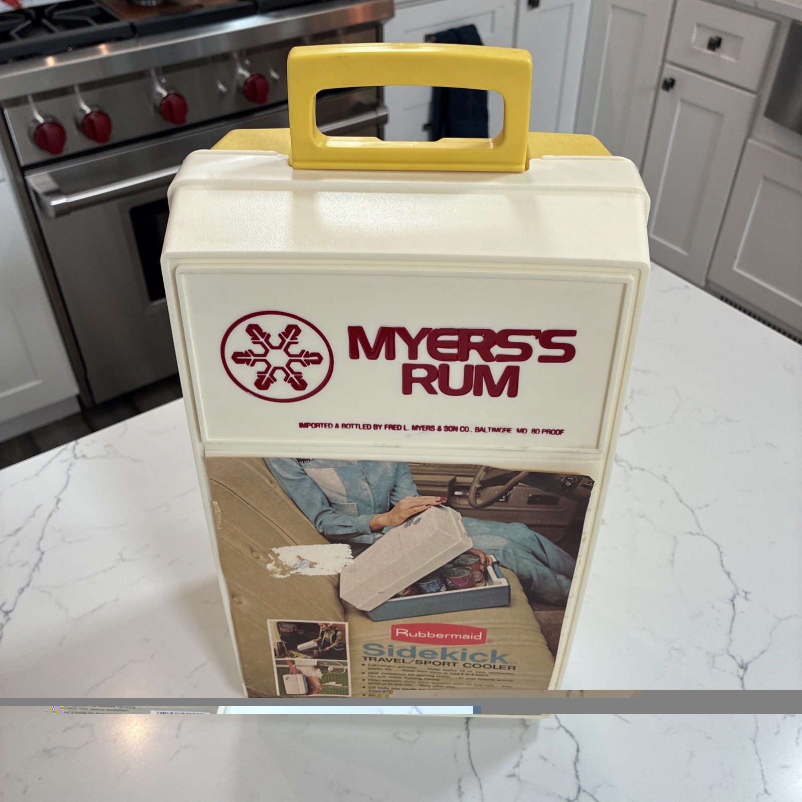 Vintage Yellow/Almond Rubbermaid Sidekick Travel/Sport Cooler Myers\'s Rum