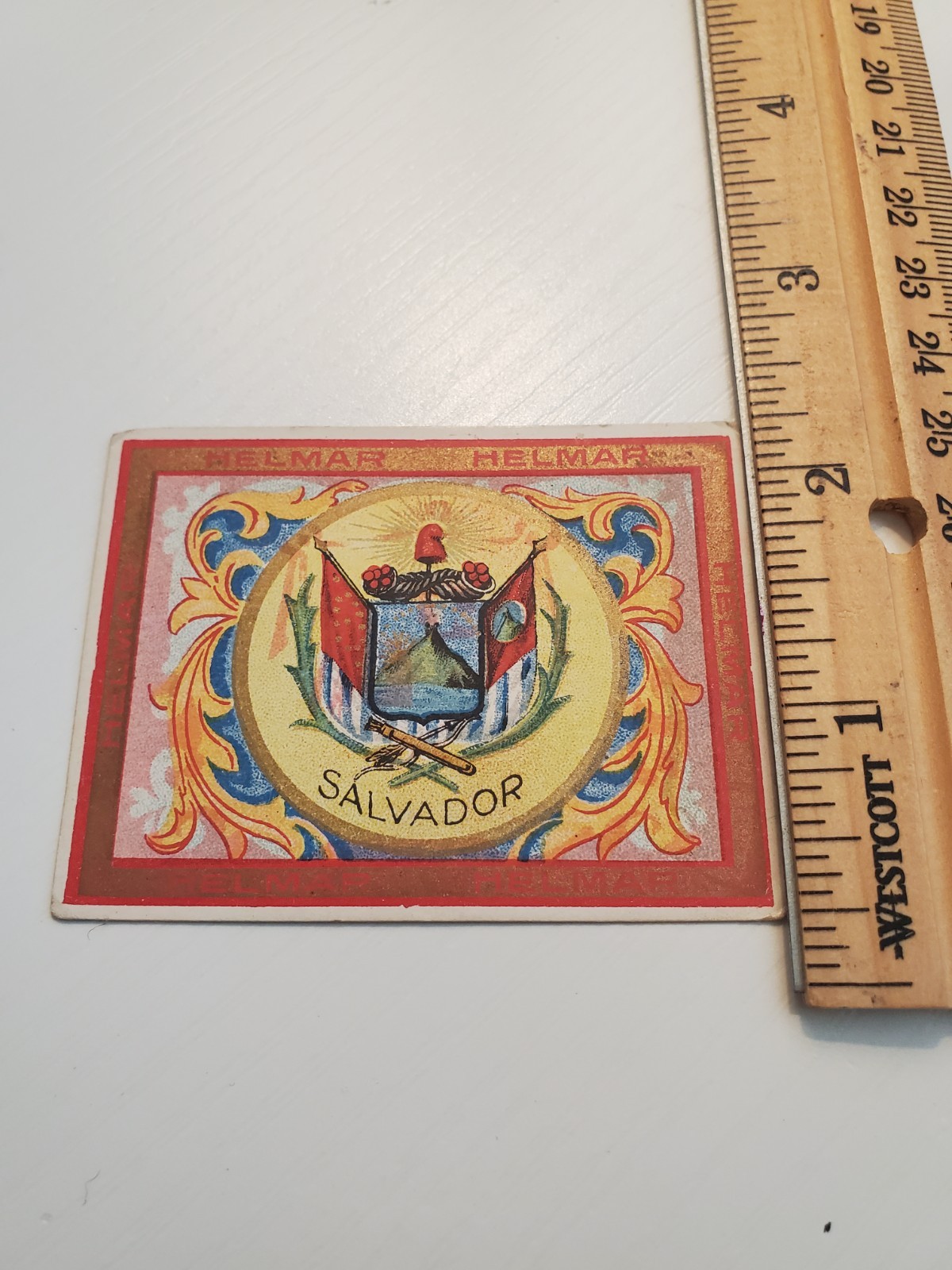 1910 Helmar Turkish Cigarette Card  Seals of US and Arms - Salvador