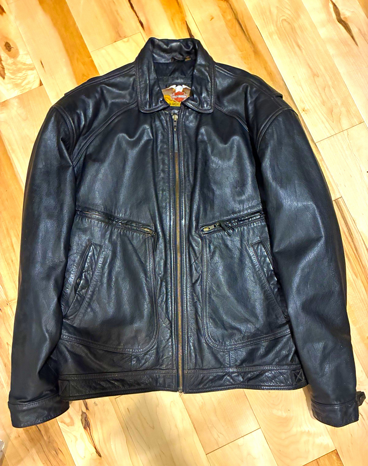 Harley-Davidson An American Legend Leather Jacket w/ Quilted Lining, Size L Harley-Davidson An American Legend Leather Jacket w/ Quilted Lining, Size L