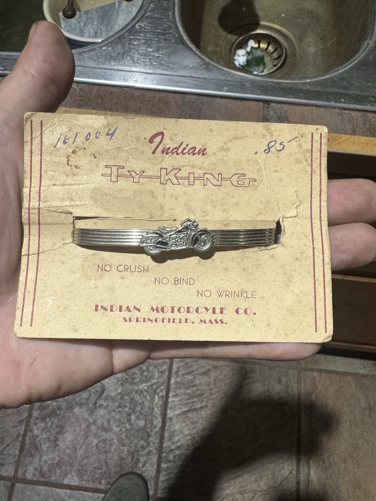 Vintage Indian Motorcycle Chief Advertising Tie Clip Bar