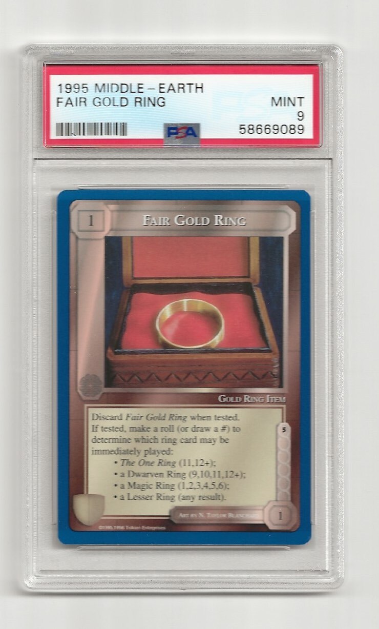 1995 Middle Earth Wizards Lord of the Rings TCG Fair Gold Ring PSA 9 Pop 1 (V2)