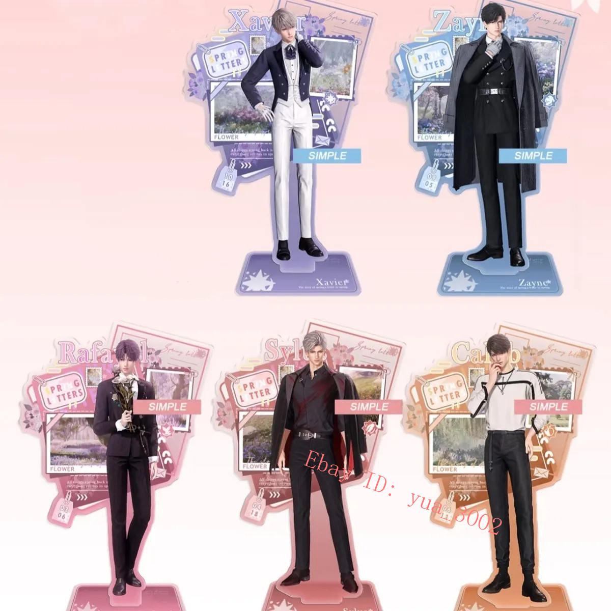 5Pcs/set Love and Deepspace Rafayel Zayne Xavier Sylus Acrylic Figure Model