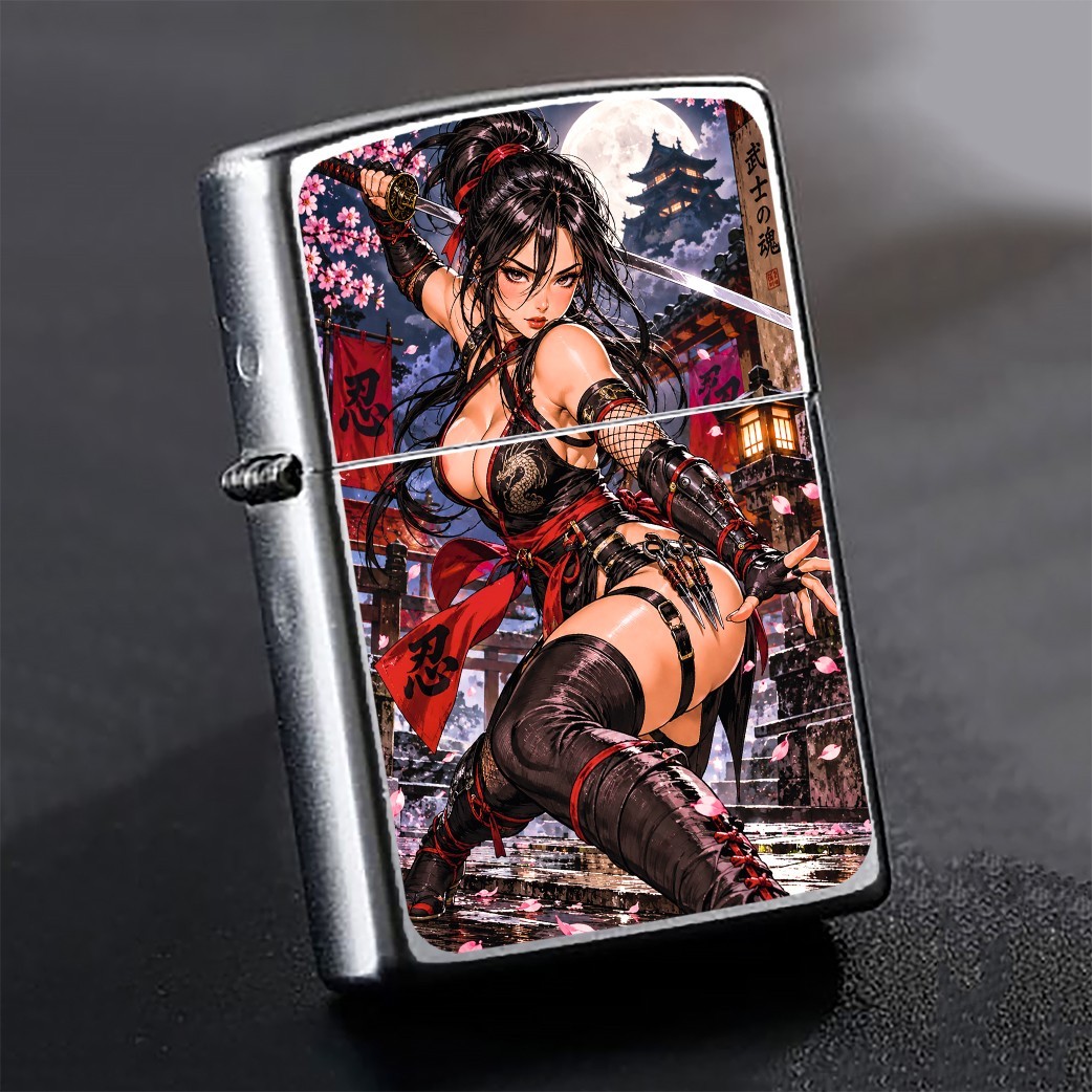 ZIPPO Japan Anime Ninja Warrior Girl Lighter: Apocalypse fine art design