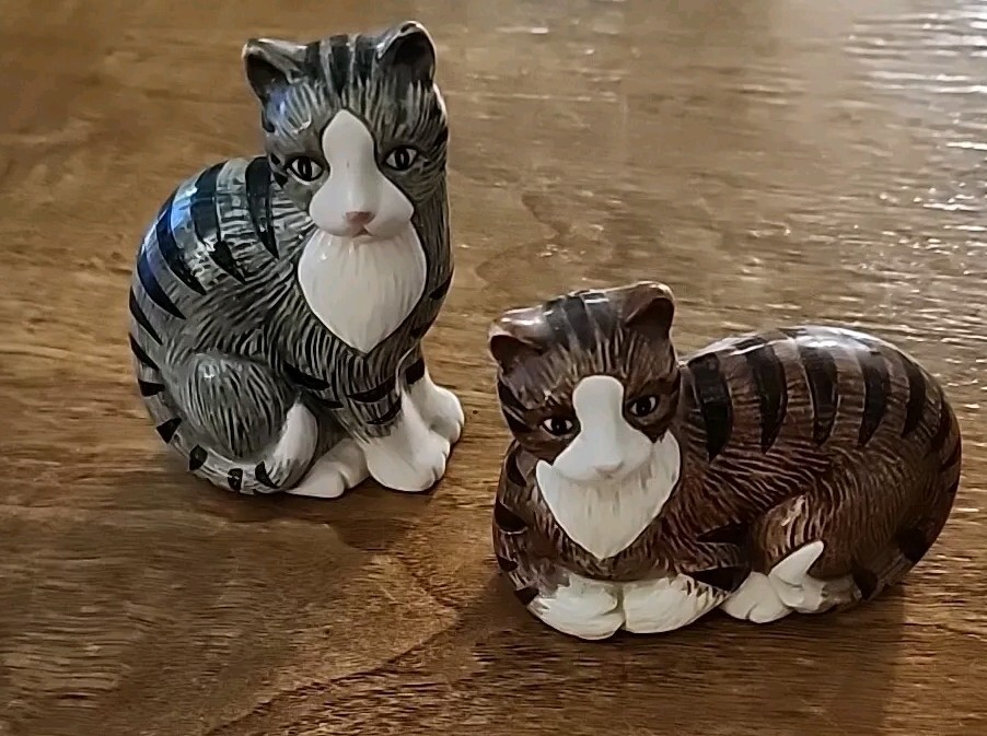 Tabby Cats Salt & Pepper Shakers Elizabeth King Brownd Otagiri Unused